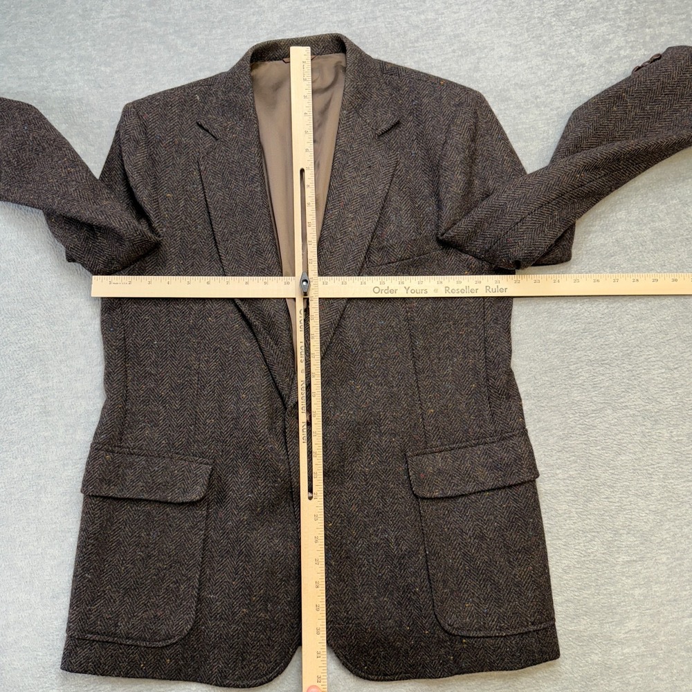 Vintage Tweed Blazer Jacket Men 44 Brown Speckle Wool Sport Coat Imperial Haggar - Picture 10 of 13